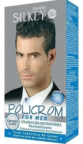 Tintura Silkey Policrom For Men Coloración Masculina Castaño Claro
