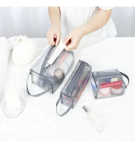 Neceser De Maquillaje Transparente Con Asa, Nuevo, Para Toil
