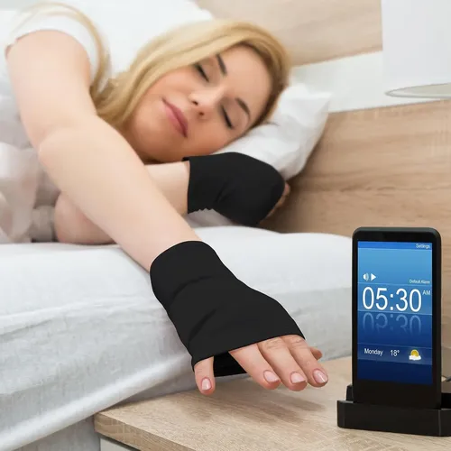 Guantes Sin Dedos Algodón Negro Hidratantes Para Eczema
