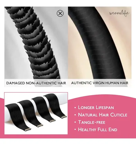 Extensiones De Cabello Humano Jet Black Wennalife 10 In 20 G