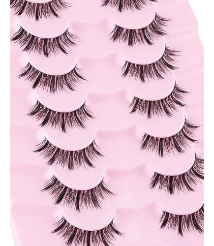 Pestañas Postizas Jiocolor Estilo Wispy Natural 7 Pares