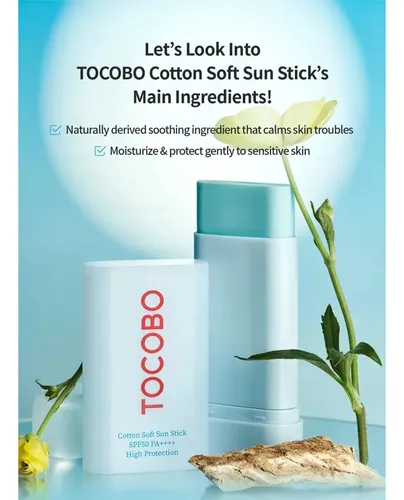 Tocobo Cotton Sun Stick Spf50+ Protector Solar Facial Corean
