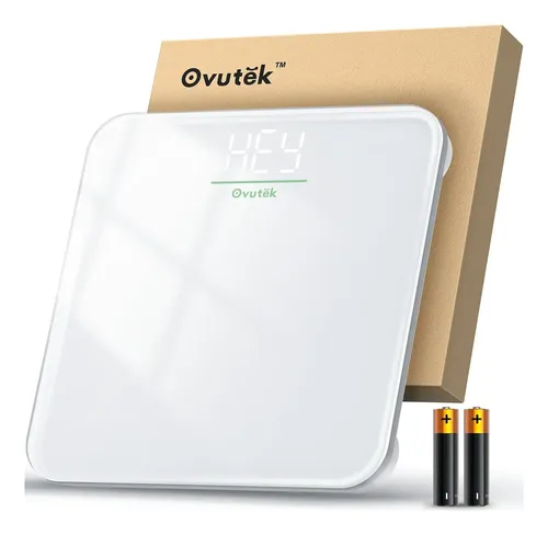 Báscula Digital Ovutek para Baño de Vidrio con Pantalla y Apagado Automático