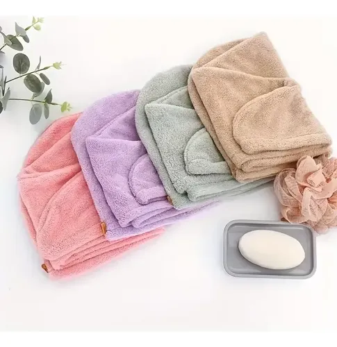 Turbante Gorra Pelo Toalla Cofia Microfibra Secado Rápido