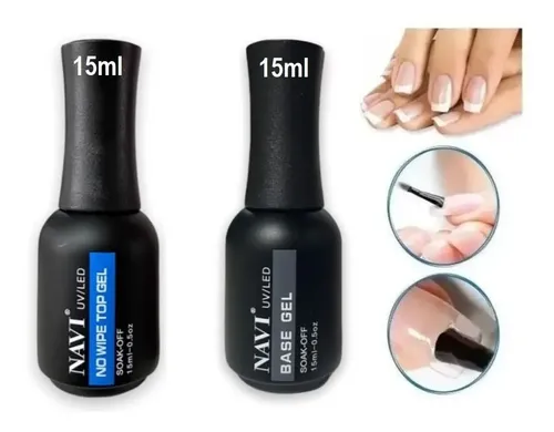 Base Y Top Coat Navi Gel Semipermanente Uv Led Uñas 15ml