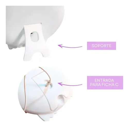 Espejo De Maquillaje Pie Luz Led Osito Niñas