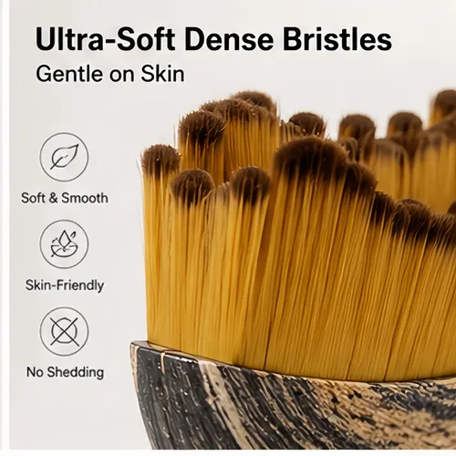 Brocha Maquillaje Curva Base Contorno Estuche Brown