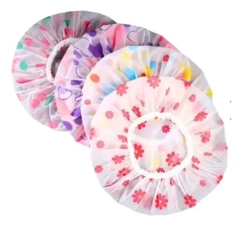 10 Gorros Plásticos Para Ducha/baño De Crema. Impermeable