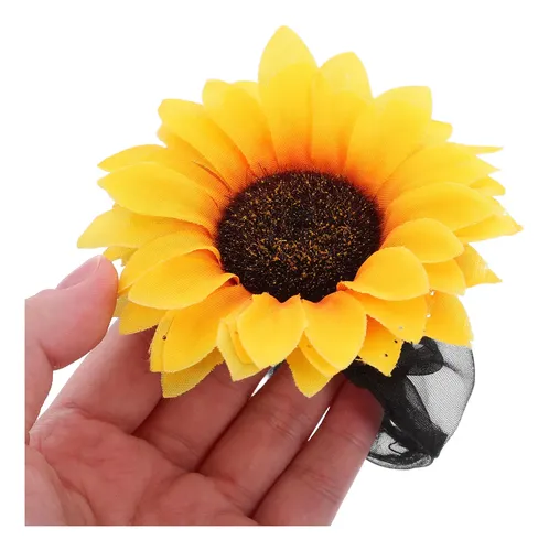 ..10 Cintas Para El Pelo Con Forma De Girasol: Bandas Amarillo Sunflower