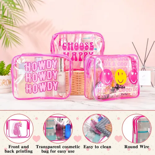 Bolsas De Maquillaje Cunno Preppy Boho Smile Face Flamingo,