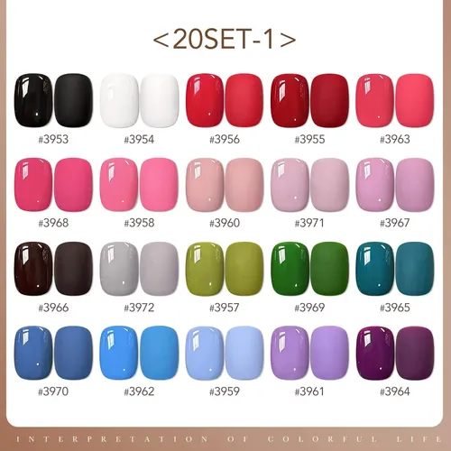 Set 23 Esmaltes Gel 20 Colores Base Y Top Coat Mate Brillo