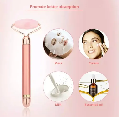 Roller Rodillo Facial De Cuarzo Vibratorio Premium Jade