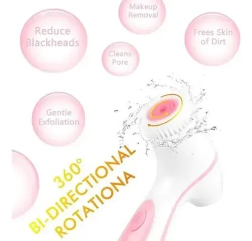 Cepillo Masajeador Facial Electrico Beyla 4 En 1 Rosa