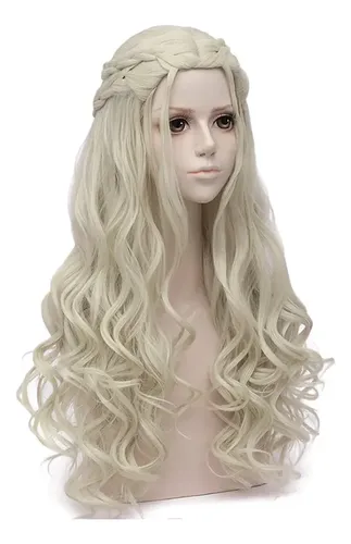 Peluca Para Cosplay, Pelo Rubio, Sintética, Larga, Para Muje