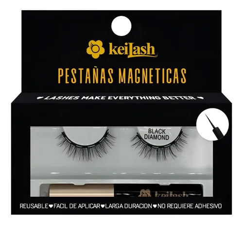 Kit de Pestañas Magnéticas Keilash Black Diamond Con Delineador Negro