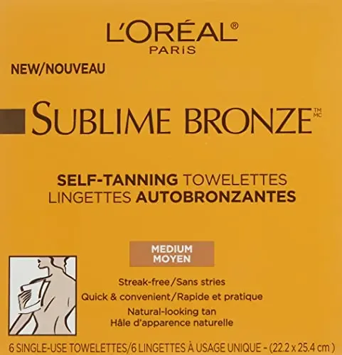 Toallitas Autobronceadoras L’oreal Bronze Sin Rayas 6 Unidad