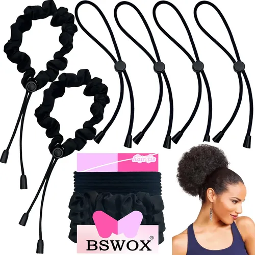 Cintas De Satén Ajustables Bswox Para Cabello Grueso, 6 Unid