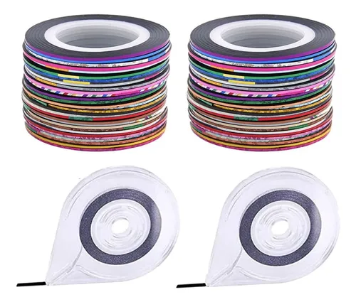 Set 62 Pegatinas Y Cintas Decorativas Para Uñas, Diseño