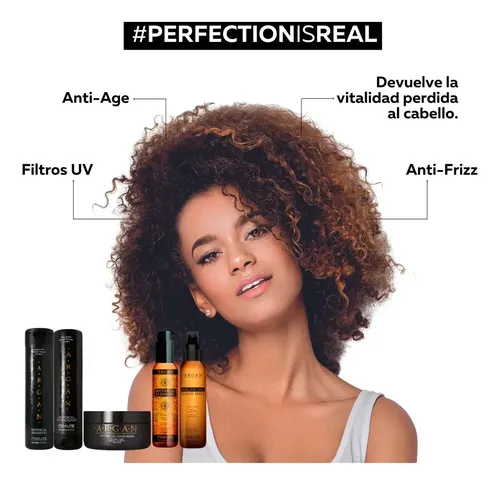 Fidelité Kit Argan Shampoo+acond+brillo+máscara