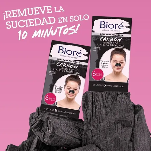 Bioré Carbón Bandas De Limpieza Profunda