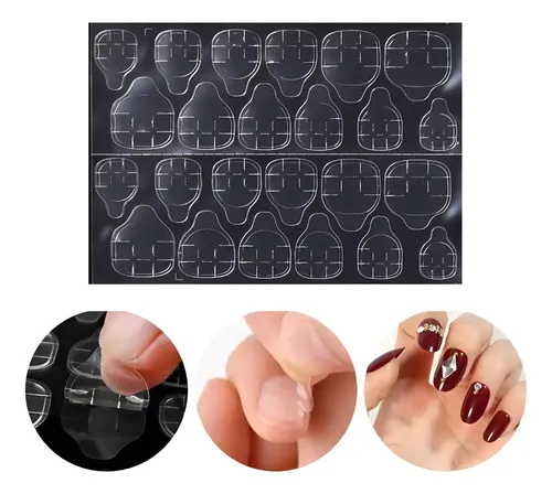 Sticker Adhesivo Nail Art Pegamento Tips Uñas Postizas Cinta Bifaz