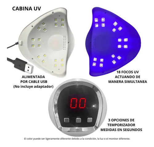 Cabina Para Uñas 54 W Secado Led Uv Manicura Esculpidas