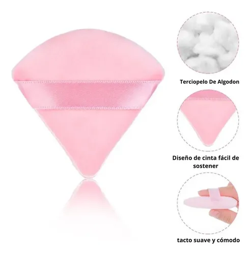 Esponjas Blender Maquillaje Mely Set 12 Piezas Rosa Látex Algodón Veganas