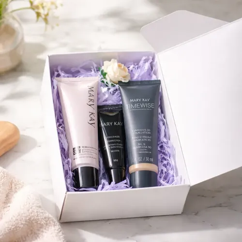 Box Regalo Maquillaje Mary Kay(prebase+base+corrector Yelow)