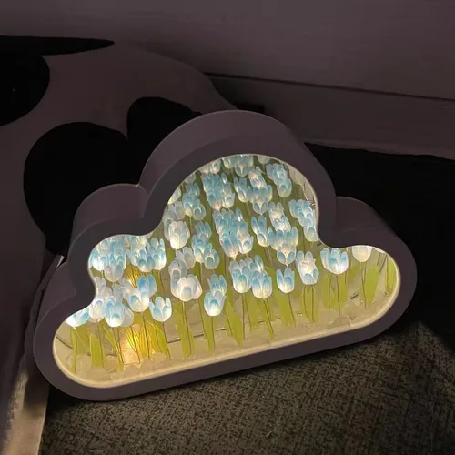 Lámpara De Espejo De Maquillaje Hecha A Mano Diy Clouds Nigh
