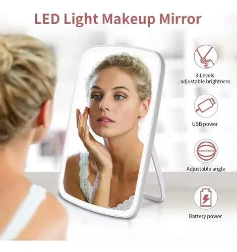 ) Espejo Maquillaje Táctil Portátil For Mujer Luz For !