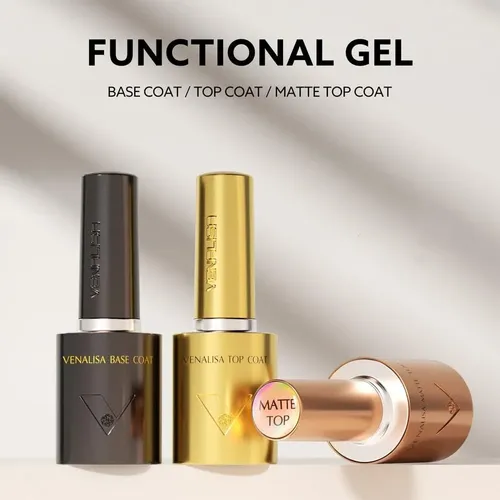 Conjunto Base/mate Y Brillo Venalisa Para Uñas En Gel