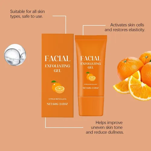 2pcs Facial Exfoliating Gel, Orange Enzyme Hydrating Facial