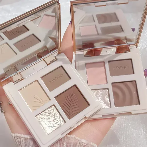 Paleta 4 En 1 Iluminador Contorno Polvo Compacto Maquillaje