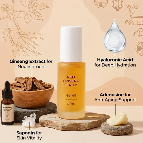 Esfolio Made In Korea Red Ginseng Serum 1.69 Fl Oz,