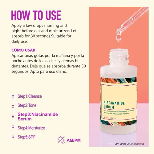 La Esencia De Niacinamida, Vitamina B3, Mejora El Tono Y El