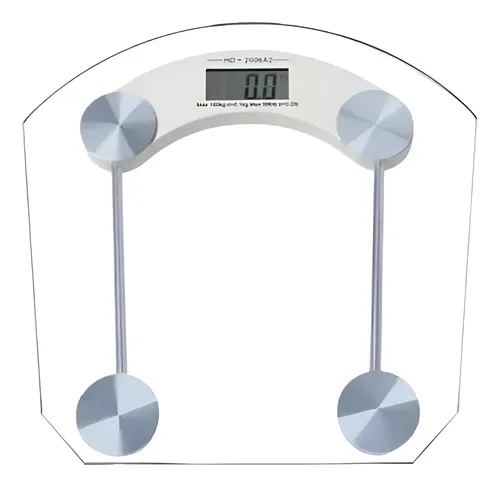 Balanza Digital De Baño Vidrio Y Metal Transparente 180 Kg