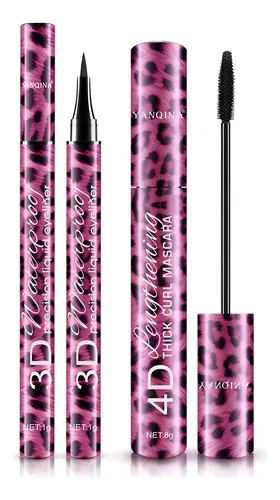 Set Delineador Gel Y Rímel, No Se Corre, Alarga Y Voluminiza