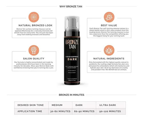 Bronze Tan Autobronceador Mousse Espuma Autobronceador Os…