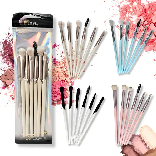 Set X6 Pinceles Cepillo P/ Maquillaje Rubor Sombras Make Up