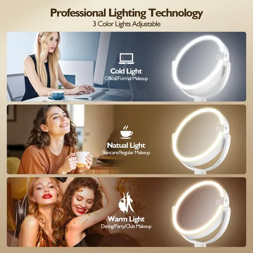 Espejo De Maquillaje Momokuba Con Aumento 30x Y Luces, Altur