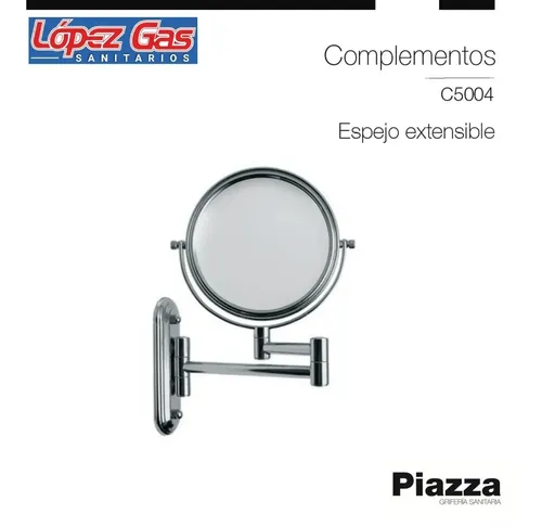 Espejo Baño Extensible Circular Piazza Aumentox2 Pared C5004