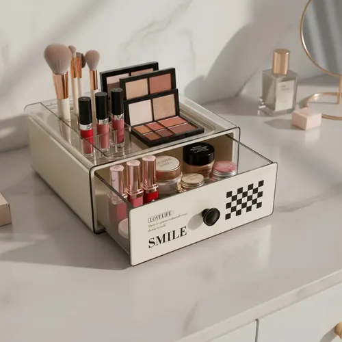 Cajon 1 Organizador Apilable Cosmético Maquillaje Escritorio