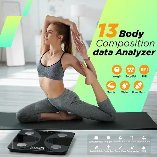 Báscula Digital Runstar Para El Peso Corporal Y El Porcentaj Negro