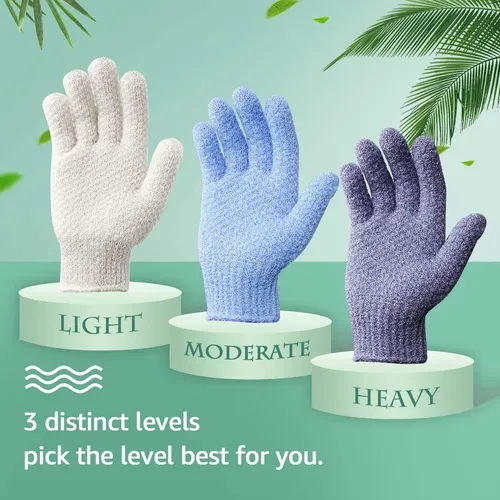 Guantes Exfoliantes De Baño Doble Textura Para Ducha Y Spa