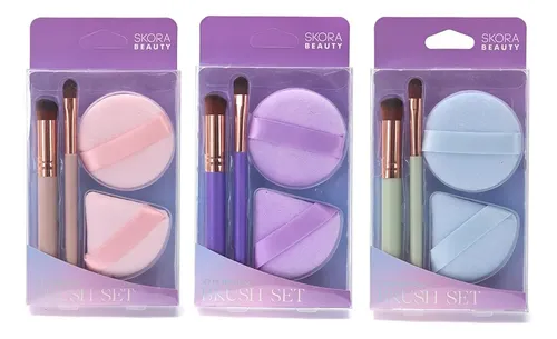 Set 2 Esponjas Blender 2 Brochas Difuminar Maquillaje Skora