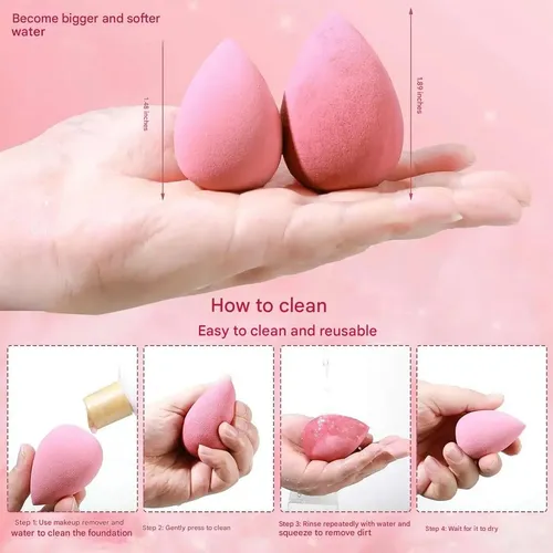 Esponjas De Maquillaje Húmedo Y Seco De 21 Piezas, Multiusos