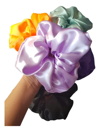 Colitas de pelo Scrunchies De Pelo De Raso Antifrizz Maxi escrunchie lila