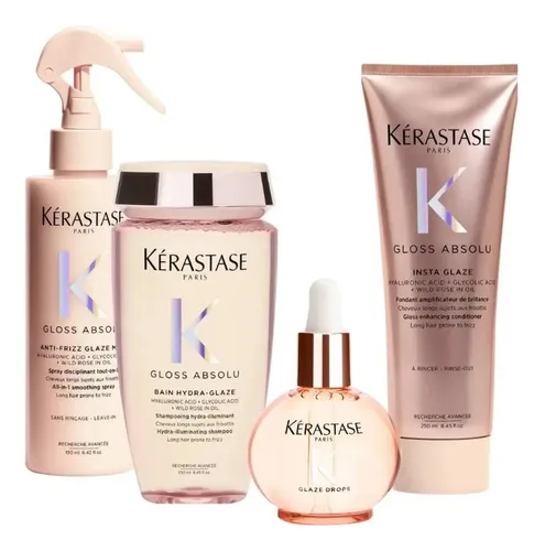 Kit Kerastase Gloss Absolu Shampoo Enjuague Spray Aceite