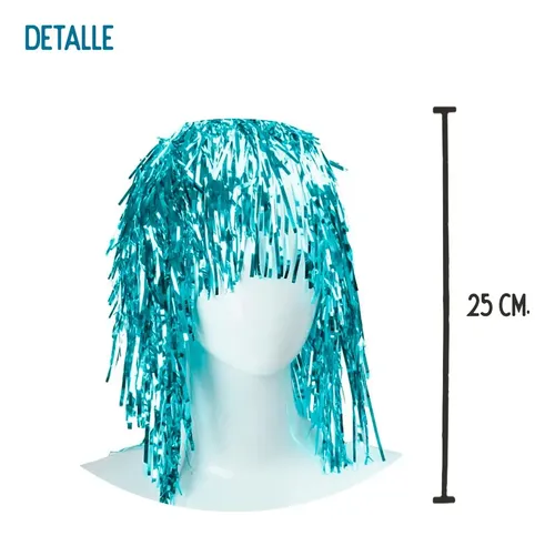Pelucas Cotillon Metalizadas Brillantes Corta Carre Colores