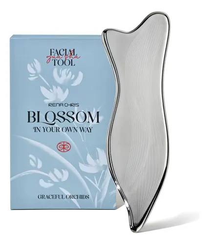 Gua Sha Facial Rena Chris Acero Inoxidable Plata